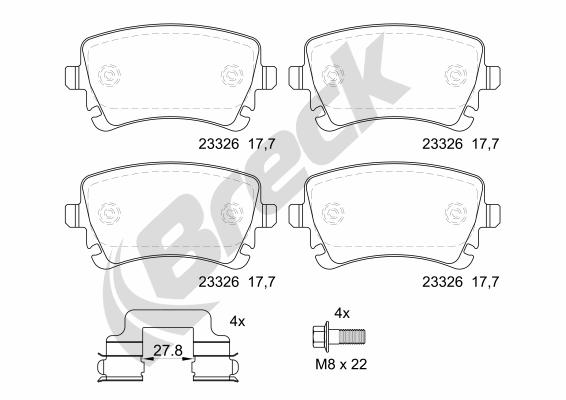 Set placute frana,frana disc 23326 00 702 00 BRECK